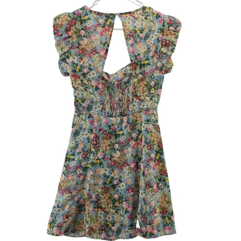 Zara Floral Mini Dress Womens M Forest Fairy Prairiecore Whimsical Coquette Y2K - Picture 2 of 13